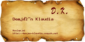 Demjén Klaudia névjegykártya